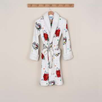 Berkshire Women's Warm Peanuts Robe with VelvetLoft Fabric