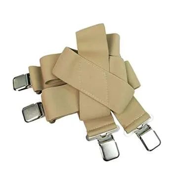 Melo Tough Heavy Duty Men's Suspenders 2 Inch Wide Khaki