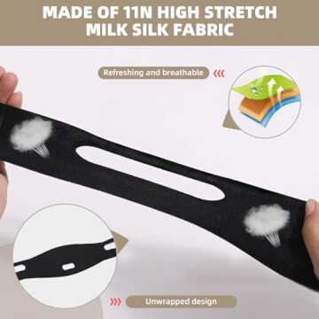 V-Line Lifting Mask - Double Chin Reducer and Face Shaper with High-Elastic Fit, Reusable Chin Strap and Depuffing Tape for Skin Tightening, Sagging Skin Relief and Slimming for Men and Women