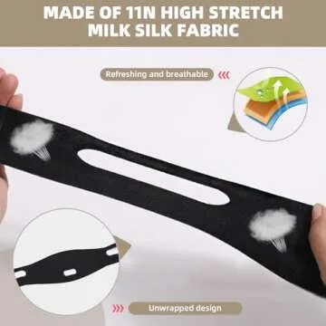 V-Line Lifting Mask - Double Chin Reducer and Face Shaper with High-Elastic Fit, Reusable Chin Strap and Depuffing Tape for Skin Tightening, Sagging Skin Relief and Slimming for Men and Women