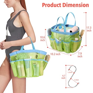 F-color Portable Shower Caddy with 7 Pockets for College Gym