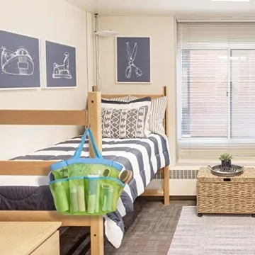 F-color Portable Shower Caddy with 7 Pockets for College Gym