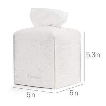 GOODSDECO Tissue Box Cover Holder - PU Leather Tissue Box Holder, Facial Tissue Holder Storage, Cube...