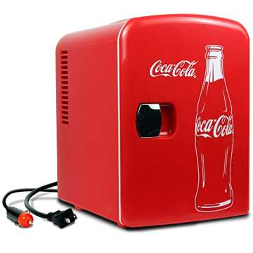 Coca Cola Mini Fridge for Bedroom Skincare Cosmatic Office 4L Small Refrigerator 6 Can Mini Refriger...