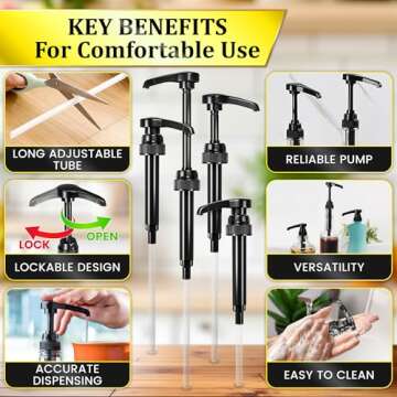 Coffee Syrup Dispenser Black Pump - 4Pcs Hand Soap Pump Replacement Pump Milk Bottle Pump Cherry Syrup Dispenser Pump Juice Bottle Kitchen Sink Soap Dispenser Pump - Coffee Pumps for Syrup Pump Bottle