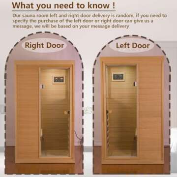 LTCCDSS Infrared Sauna, 1 Person Far Infrared Sauna for Home, with 1050W Indoor Sauna, Low EMF Heaters, 2 Bluetooth Speakers, 1 LED Reading Lamp Hemlock Wood Sauna Room Left Door
