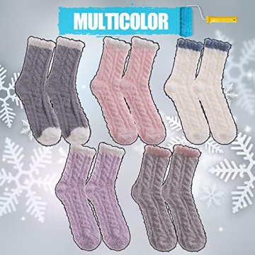 Womens Socks 6 Pairs Solid Color A for cozy comfort