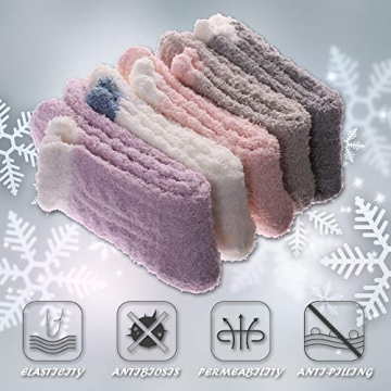 Womens Socks 6 Pairs Solid Color A for cozy comfort