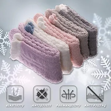 Womens Socks 6 Pairs Solid Color A for cozy comfort