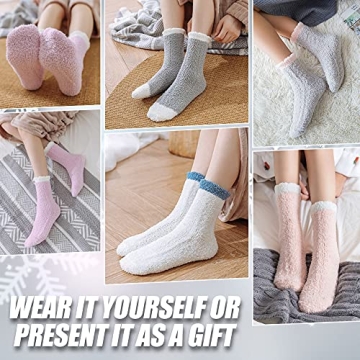 Womens Socks 6 Pairs Solid Color A for cozy comfort