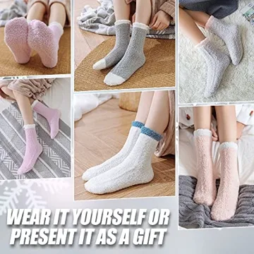 Womens Socks 6 Pairs Solid Color A for cozy comfort