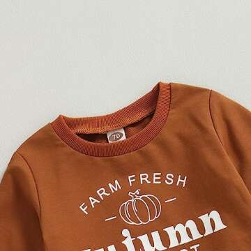 Amnnchya Toddler Baby Boy Fall Clothes Autumn Long Sleeve Fresh Pumpkin Sweatshirt Pants Set Infant Halloween Outfit (Autumn Harvest,18-24 Months)