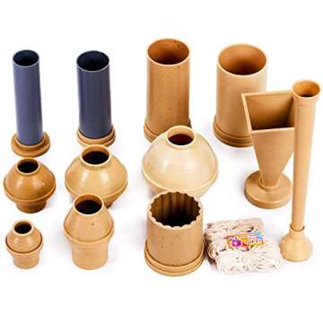 Candle Shop 12 Candle Molds Set - 120 ft. of Wick Included as a Gift - Plastic Candle Molds for Candle Making - Candle Molds Set