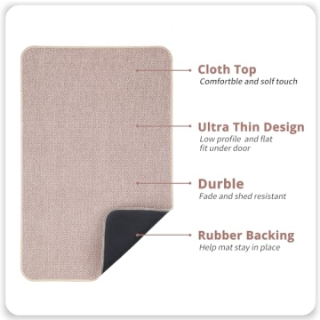 Ultra Thin Non-Slip Bath Mat - Quick Dry, Machine Washable