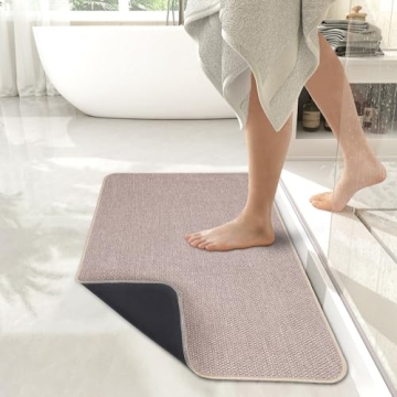 Ultra Thin Non-Slip Bath Mat - Quick Dry, Machine Washable
