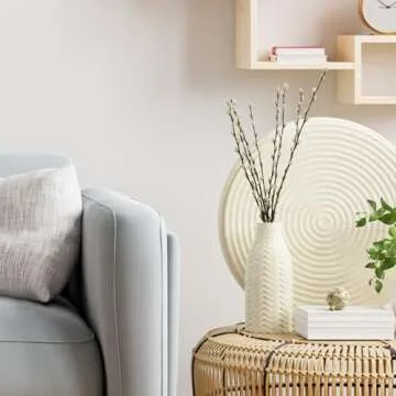 40 Stems 17.5 Inches Real Dried Pussy Willow Branches for Vase White Pussy Willows Snow willlows Dried Flowers Pussywillow for Home Decorations, Wedding, Fireplace Yard