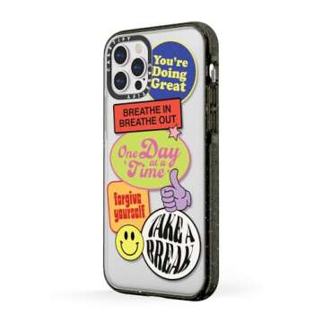 CASETiFY Impact Case for iPhone 12 Pro Max - Doing Great - Clear Black