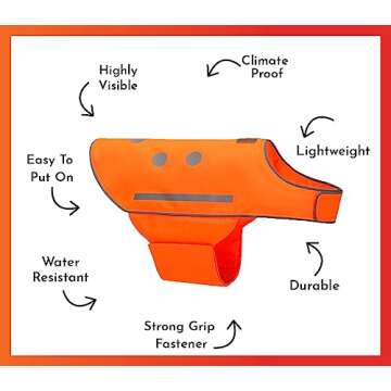 SPOT THE DOG! Reflective Dog Vest - Adjustable Dog Safety Vest, High Visibility Fluorescent Apparel for Dog Walking, Dog Hiking and Camping, Hunting Dog, On or Off Leash (Blaze Orange, M)