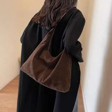 Chic Brown Suede Hobo Bag for Women - Stylish Fall Tote