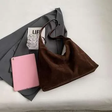 Chic Brown Suede Hobo Bag for Women - Stylish Fall Tote