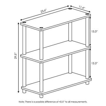 Furinno Turn-N-Tube 3-Tier Compact Multipurpose Shelf Display Rack, Pink/White