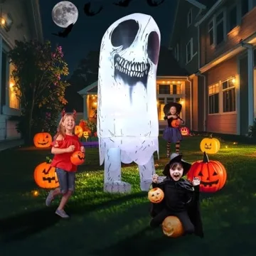 Giant 8FT Sneering Ghost Inflatable for Halloween