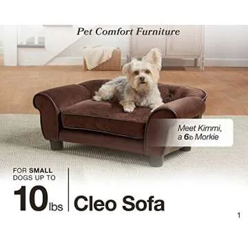 Enchanted Home Pet Cleo Pet Sofa in Brown, 17.5" L x 12.0" W x 9.0" Th