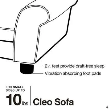 Enchanted Home Pet Cleo Pet Sofa in Brown, 17.5" L x 12.0" W x 9.0" Th
