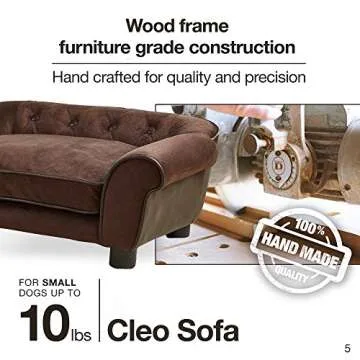 Enchanted Home Pet Cleo Pet Sofa in Brown, 17.5" L x 12.0" W x 9.0" Th