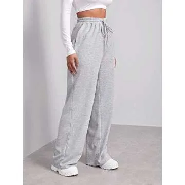 Floerns Women's High Waist Wide Leg Sweatpants with Pockets
