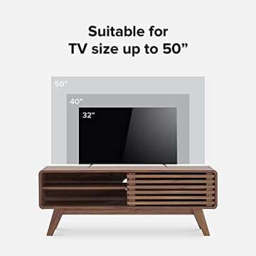 mopio Ensley TV Stand, Mid-Century Modern Television Stand for 55/60/65 inch TV, Farmhouse Entertainment Center with Storage, Media Console Credenza Table for Living Room, Bedroom (Walnut, 46")