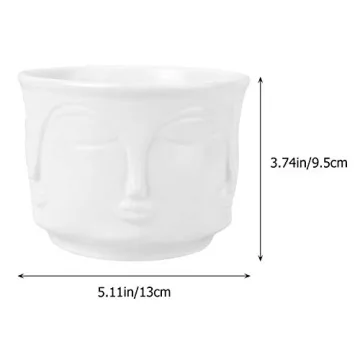 Elegant Yardwe Modern Flower Vase Man Face Ceramic Planter