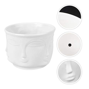 Elegant Yardwe Modern Flower Vase Man Face Ceramic Planter