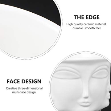 Elegant Yardwe Modern Flower Vase Man Face Ceramic Planter