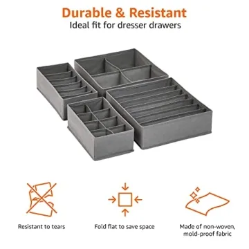 Dresser Drawer Storage Organizer Set for Underwear