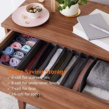 Dresser Drawer Storage Organizer Set for Underwear