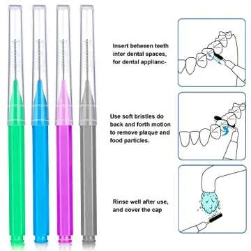 100 Pieces Braces Brush for Cleaner Interdental Brush Toothpick Dental Tooth Flossing Head Oral Dental Hygiene Flosser Toothpick Cleaners Tooth Cleaning Tool (Attractive Colors)