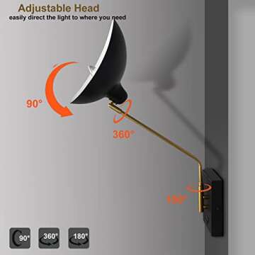 CLAXY Swing Arm Bedroom Sconces with USB Charge Port