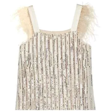 Speechless Girls Sleeveless Sequin Party Dress, Beige/Silver, 16