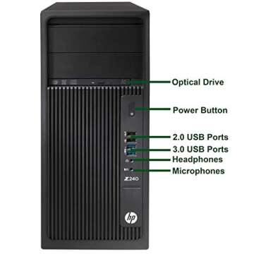 HP Z240 Tower Computer Workstation PC, Intel Core i5 6600 3.3GHz Processor, 32GB DDR4 Ram, 512GB NVMe SSD, Wireless Keyboard & Mouse, WiFi | Bluetooth, Windows 10 Professional (Renewed)