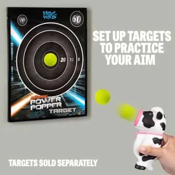 Hog Wild Cow Ball Popper Toy - Includes 4 Soft Foam Balls - Squeeze to Pop Air Powered Balls Up to 20 Feet - Launcher Safe for Indoor/Outdoor Play - Party Favor Gift for Kids, Girls, Boys Ages 5+