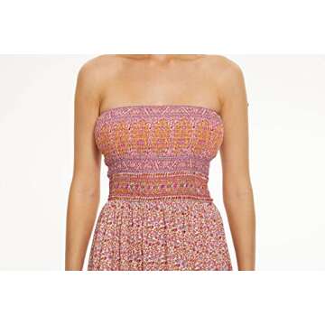 Tsher Women's Strapless Bohemian Beach Maxi Dress Casual Tube Top Long Dress Summer Sundress 0215…