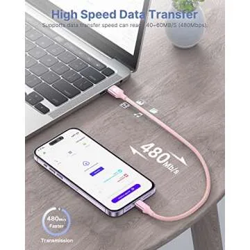 Short iPhone Charger（2pack 1Ft） Apple Mfi Certified Lightning Cable Fast Charging Nylon Braided Phone USB Charger Cord for iPhone 12Pro Max/12/11 /Xr/X/MaX10/8 Plus/7/6/6s/5c/SE/iPad Air Mini