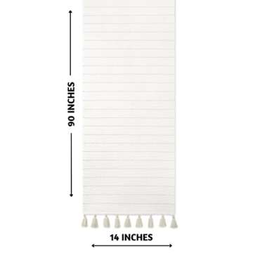 Folkulture Cotton Table Runner with Tassels 90 Inches