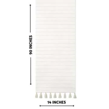 Folkulture Cotton Table Runner with Tassels 90 Inches