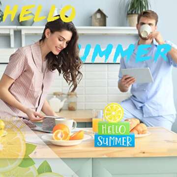 3 Pieces Fall Wooden Block Decor for Home Autumn Decor Pumpkins Wooden Tiered Tray Block Decor Hello...