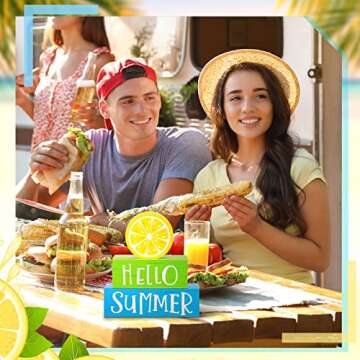 3 Pieces Fall Wooden Block Decor for Home Autumn Decor Pumpkins Wooden Tiered Tray Block Decor Hello Fall Happy Harvest Sign for Living Mantle Kitchen Table Thanksgiving Party Decoration (Lemon)