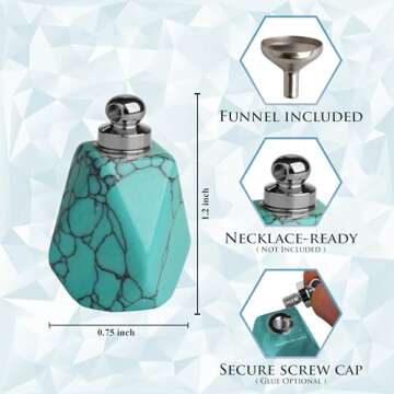 BOHO GARDEN Crystal Keepsake Urn - Wearable Small Container for Ashes, Memorial Urns Made from Real ...