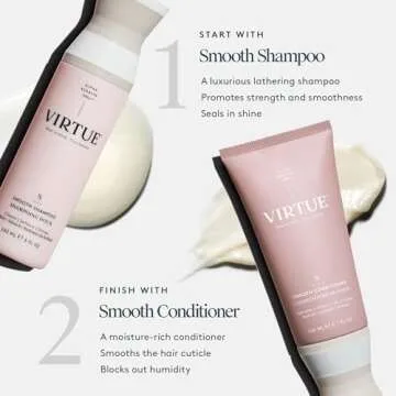 Virtue Smooth Conditioner for Frizz Control for Curly Hair, Sulfate Free, Safe for All Hair Types, Color Safe