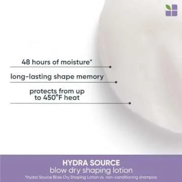 BIOLAGE Hydra Source Blow Dry Shaping Lotion - Hydrates & Provides Long-Lasting Style, With Aloe & Hyaluronic Acid, Paraben & Silicone Free